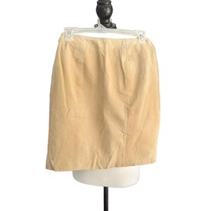 CHIA Suede Tan Leather Mini Skirt Size 8